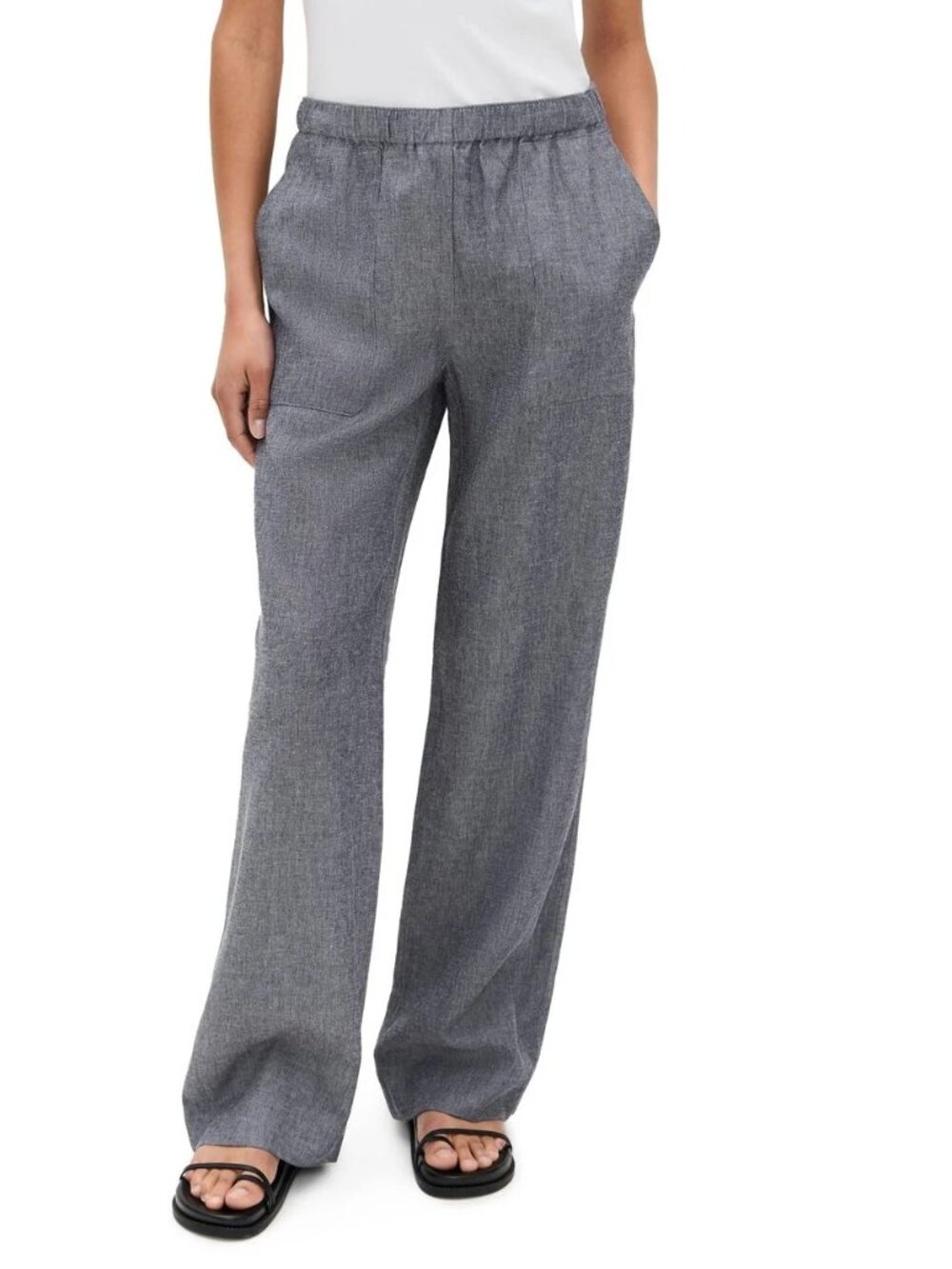 NWT Vince Women's Blue Mid Rise Casual Pull On Pants Size Small